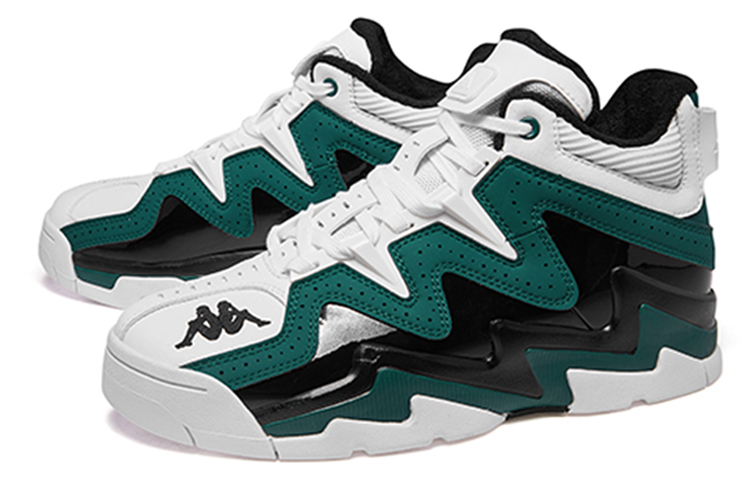 Order Kappa ハイカット レトロバスケ "グリーンホワイト パッチワーク" K09Y5CC72-338