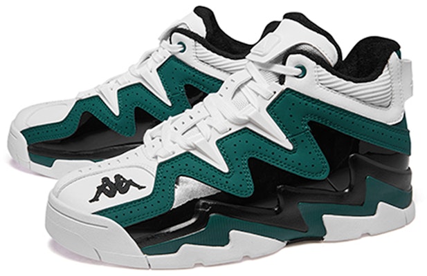 Kappa High-Top Retro Basketball 'Green White Patchwork' K09Y5CC72-338 Order Kappa High-Top Retro Basketball 'Green White Patchwork' K09Y5CC72-338