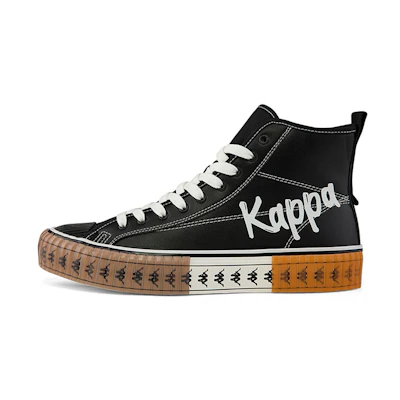 Kappa High-Top Sneaker 'Black and White Fleece-Lined'