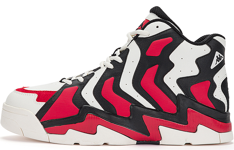 Kappa High-Top Sneaker 'White Black Red Colorblock'