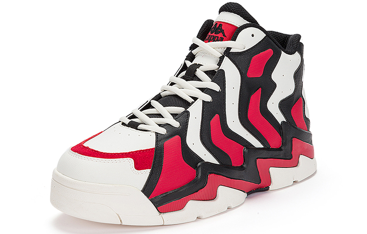 Kappa High-Top Sneaker 'White Black Red Colorblock' 圖 2