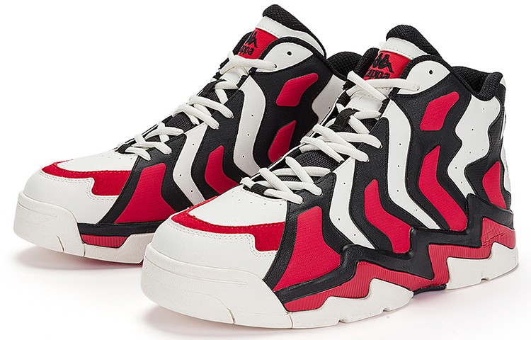 Kappa High-Top Sneaker 'White Black Red Colorblock' 圖 4