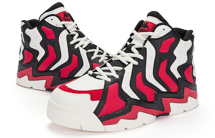 Kappa High-Top Sneaker 'White Black Red Colorblock' 圖 5