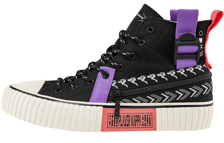 Kappa High Top Casual Fashion Canvas Sneaker 'Black Sea Shell Purple' K0BY5VS01D-990A