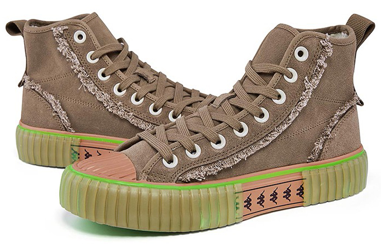 Shop Kappa 高帮运动鞋 '红棕潮流' KPCTEVS60-6505