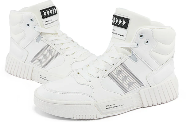 Kappa ハイカットスニーカー 白/グレー K0BZ5CC34-012 Shop Kappa ハイカットスニーカー 白/グレー K0BZ5CC34-012