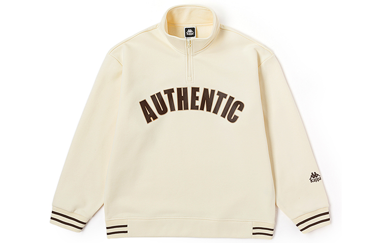 Kappa Knit Pullover Half-Zip Fleece Sweatshirt Unisex Letter Print Casual Wear K0DZ2WT02D