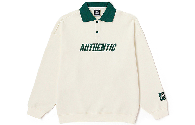 Kappa Knit Pullover Polo-Collar Unisex Long-Sleeve Casual Sweatshirt K0DY2WT03D