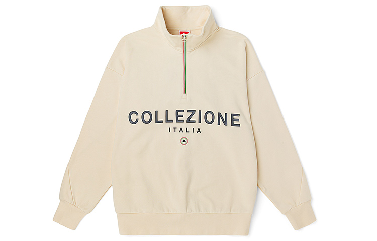 Kappa Letter Print Half-Zip Sports Sweatshirt Unisex Casual Couple Style K0BY2WT02D