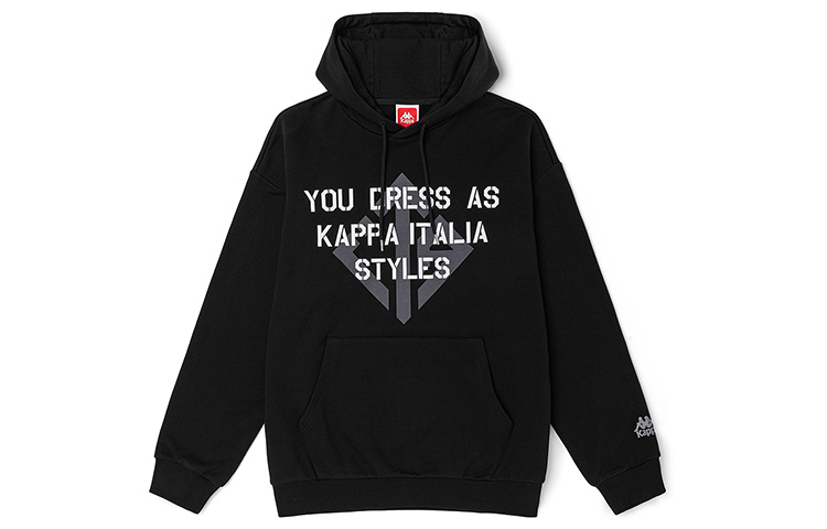 Kappa Letter Print Knit Hoodie K0B52MT64D