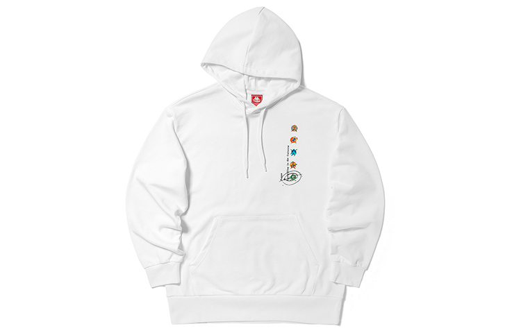 Kappa Logo Print Oversized Knit Hoodie Sweatshirt - Unisex Style K0AY2MT79D