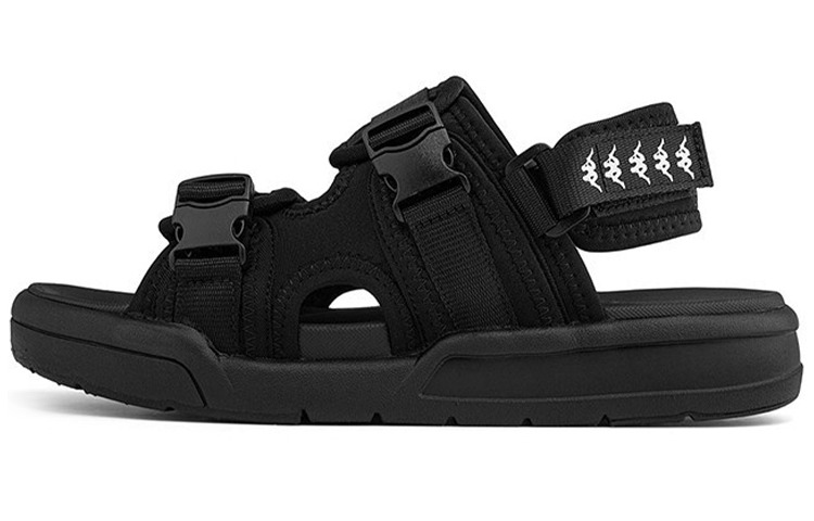 Kappa Logo Streak Beach Sandals 'Black Unisex'