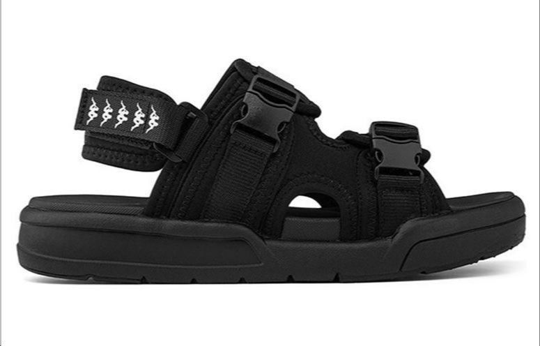 Kappa Logo Streak Beach Sandals 'Black Unisex' 圖 2