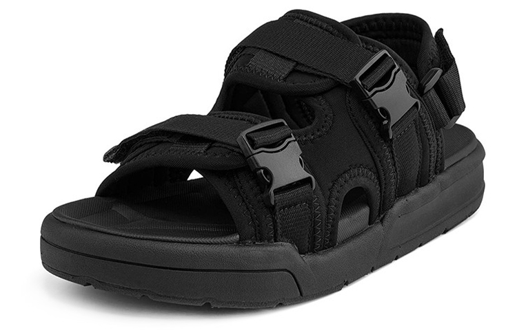 Kappa Logo Streak Beach Sandals 'Black Unisex' 圖 3