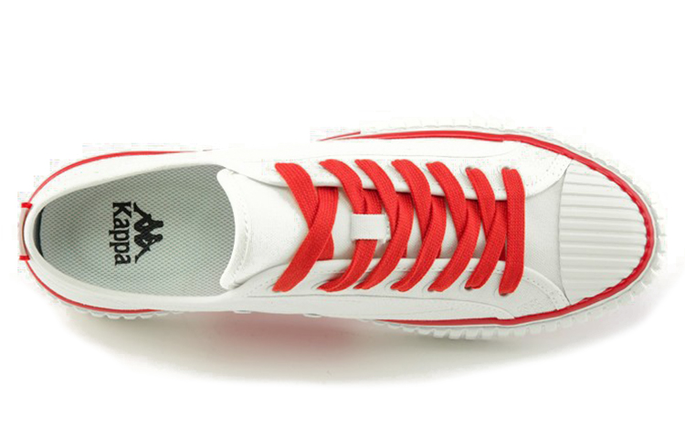 Shop Kappa 休閒串標 低幫 板鞋 男女同款 白紅