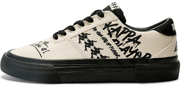Kappa 串標 耐磨 低幫 板鞋 男女同款 鷺羽白黑 Buy Kappa 串標 耐磨 低幫 板鞋 男女同款 鷺羽白黑