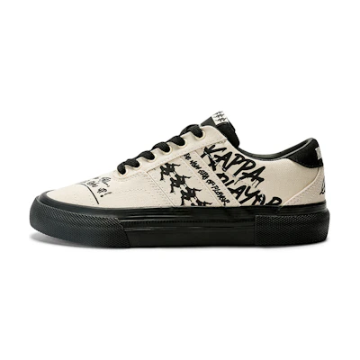 Kappa Low-Top Skate Shoes 'Egret Feather White Black'