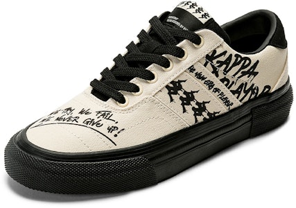 Kappa 串標 耐磨 低幫 板鞋 男女同款 鷺羽白黑 Order Kappa 串標 耐磨 低幫 板鞋 男女同款 鷺羽白黑
