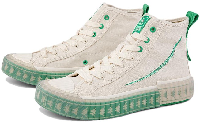 Kappa 海賊王聯名款 索隆 硫化 高幫 帆布鞋 男女同款 白綠 Order Kappa 海賊王聯名款 索隆 硫化 高幫 帆布鞋 男女同款 白綠