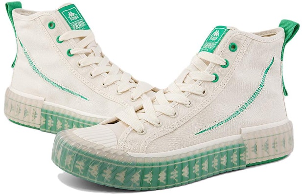 Kappa 海賊王聯名款 索隆 硫化 高幫 帆布鞋 男女同款 白綠 Shop Kappa 海賊王聯名款 索隆 硫化 高幫 帆布鞋 男女同款 白綠