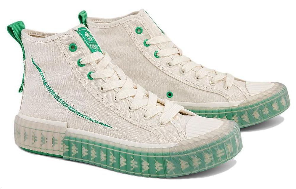 Shop Kappa One Piece x Sepatu Kanvas Tinggi Hak Putih Hijau 'Zoro' KPCBGVS51C-024