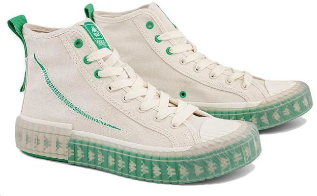 Kappa One Piece x Sepatu Kanvas Tinggi Hak Putih Hijau 'Zoro' KPCBGVS51C-024 Shop Kappa One Piece x Sepatu Kanvas Tinggi Hak Putih Hijau 'Zoro' KPCBGVS51C-024