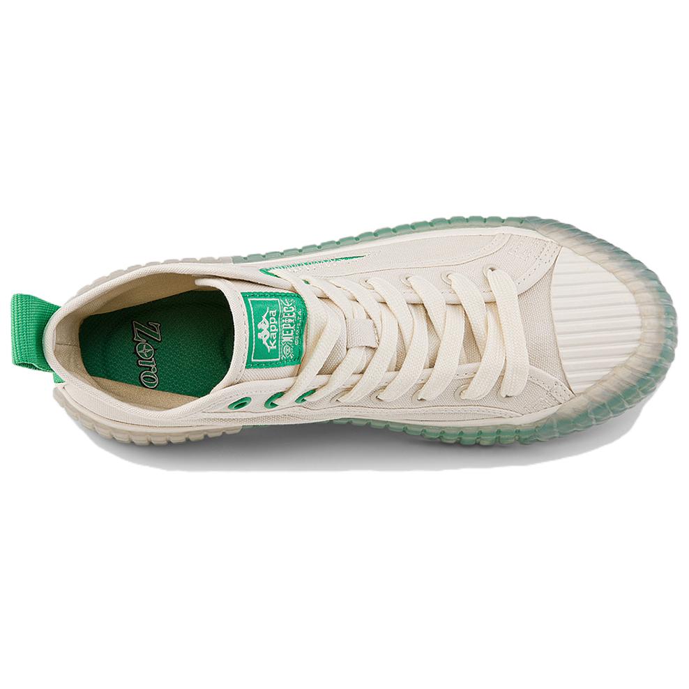 Details for Kappa One Piece x Sepatu Kanvas Tinggi Hak Putih Hijau 'Zoro' KPCBGVS51C-024