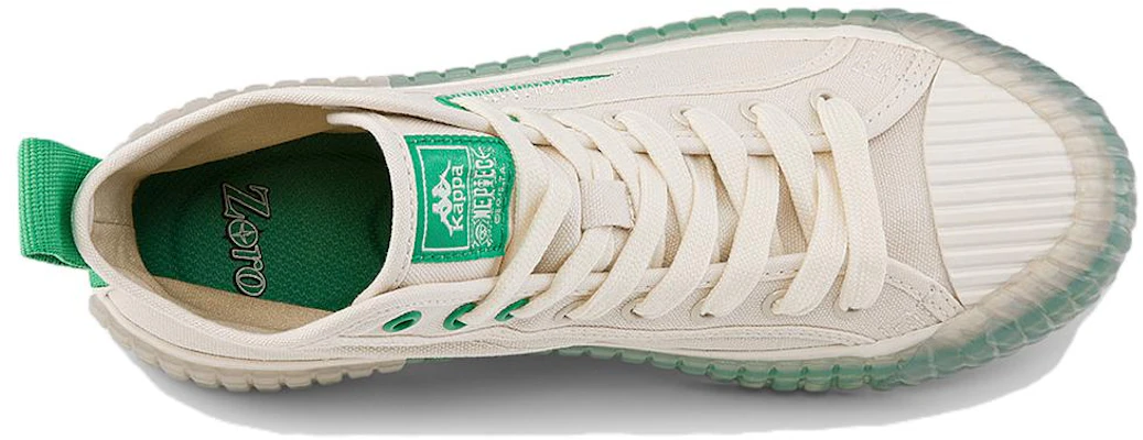 Kappa One Piece x Sepatu Kanvas Tinggi Hak Putih Hijau 'Zoro' KPCBGVS51C-024 Details for Kappa One Piece x Sepatu Kanvas Tinggi Hak Putih Hijau 'Zoro' KPCBGVS51C-024