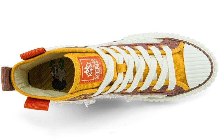 Kappa One Piece High-Top Canvas 'Brown Yellow' 圖 4