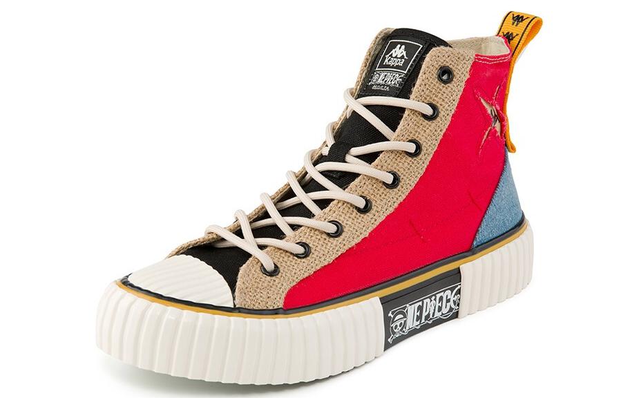 Lookbook Kappa 海贼王联名高帮硫化鞋 '路飞 红蓝棕' KPCBGVS62C-564