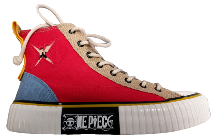 Lookbook Kappa One Piece x High-Top Vulcanized 'Monkey D. Luffy Red Blue Brown' KPCBGVS62C-564