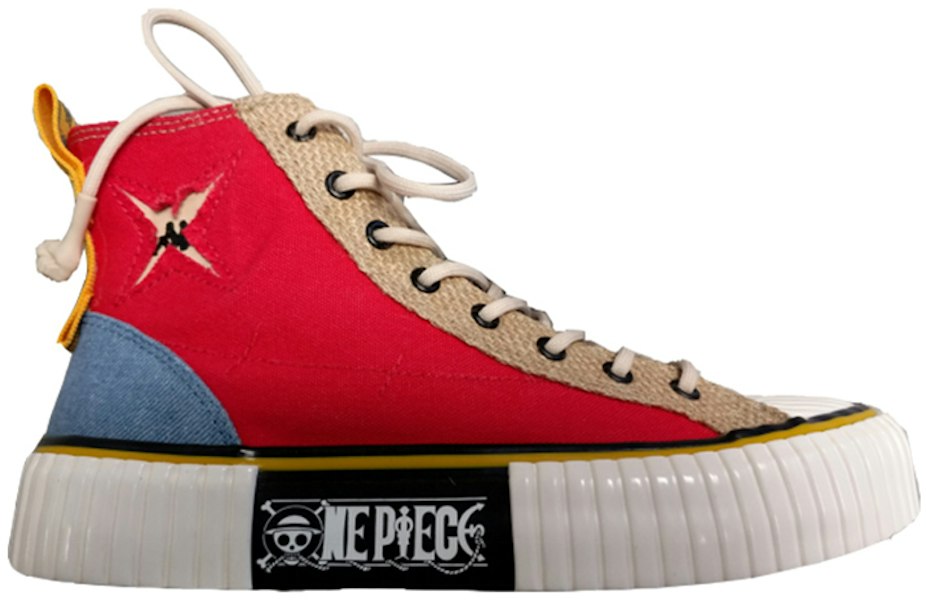 Kappa One Piece x High-Top Vulcanized 'Monkey D. Luffy Red Blue Brown' KPCBGVS62C-564 Lookbook Kappa One Piece x High-Top Vulcanized 'Monkey D. Luffy Red Blue Brown' KPCBGVS62C-564