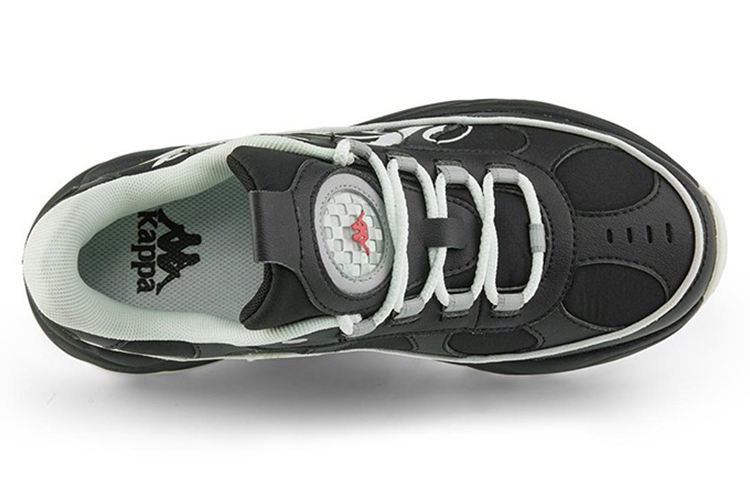 Lookbook Kappa 皮質厚底 低筒 運動休閒鞋 男女款 黑色