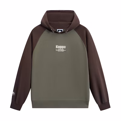 Kappa PLAYER Retro Sports Colorblock Hoodie Green - Casual Cotton Sweater K0E72MT83