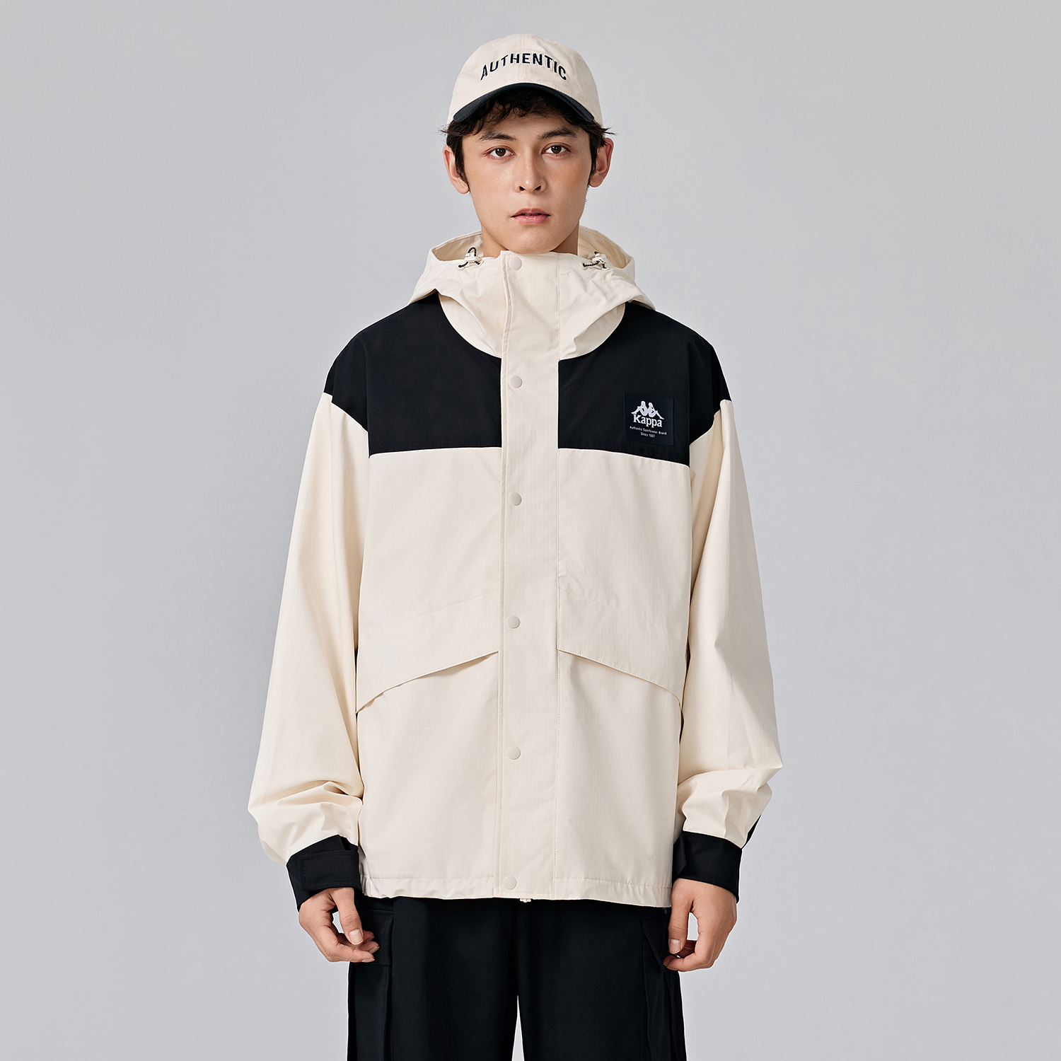 Kappa Player Waterproof Outdoor Windbreaker Jacket - Unisex, White K0EY2FJ81 圖 4