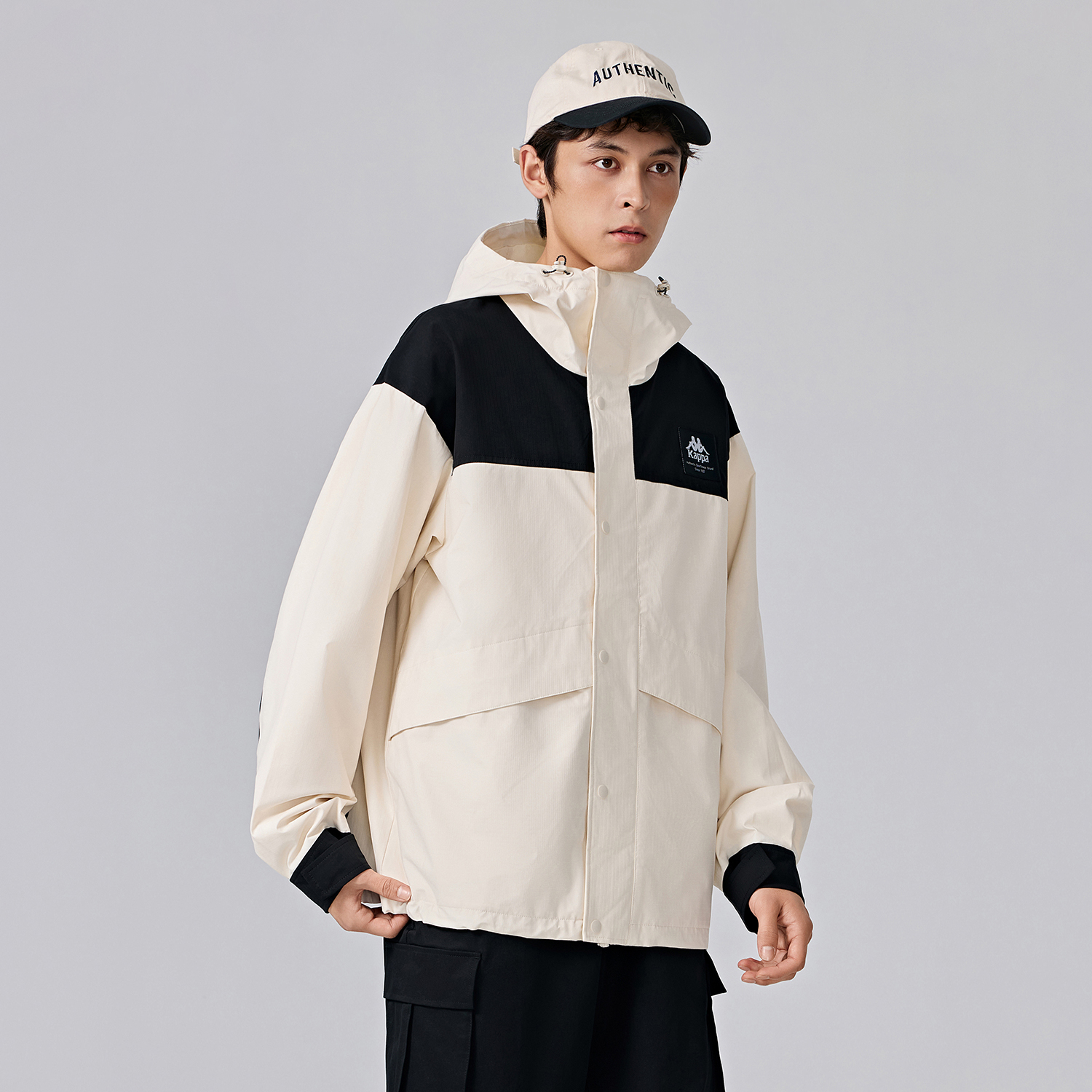 Kappa Player Waterproof Outdoor Windbreaker Jacket - Unisex, White K0EY2FJ81 圖 5