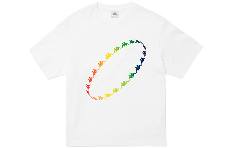 Kappa Rainbow Logo Oversized Casual Short Sleeve T-Shirt Unisex. K0BY2TD61G