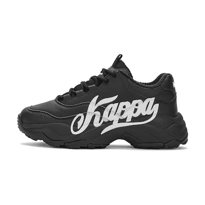 Kappa Retro Chunky Dad Shoes 'Black Leather'