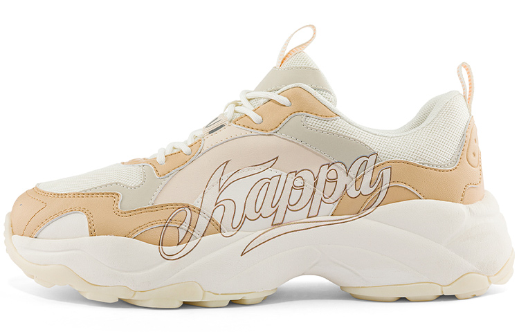 Kappa Retro Deconstructed Dad Sneakers 'White Light Yellow Tan'