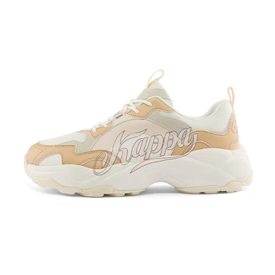 Kappa Retro Deconstructed Dad Sneakers 'White Light Yellow Tan'