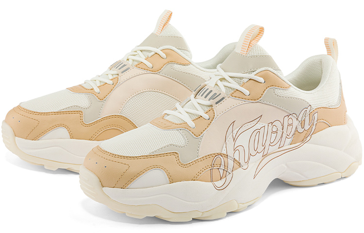 Kappa Retro Deconstructed Dad Sneakers 'White Light Yellow Tan' 圖 3