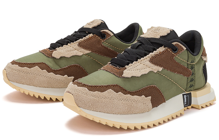 Lookbook Kappa 復古解構休閒 低幫 跑步鞋 男女同款 綠咖黑