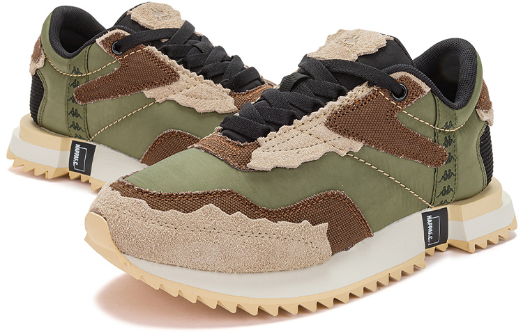 Shop Kappa 復古解構休閒 低幫 跑步鞋 男女同款 綠咖黑