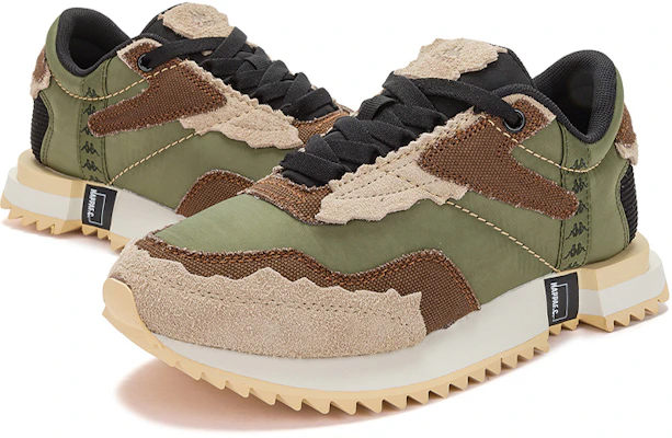 Kappa 復古解構休閒 低幫 跑步鞋 男女同款 綠咖黑 Shop Kappa 復古解構休閒 低幫 跑步鞋 男女同款 綠咖黑