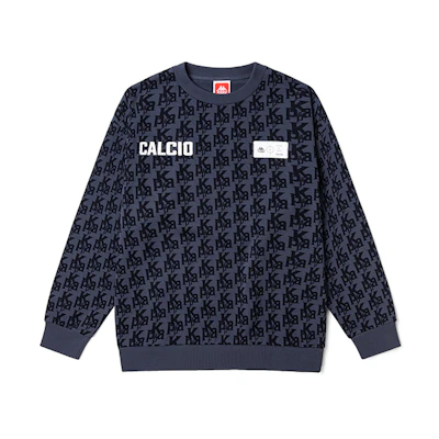 Kappa Retro Football Monogram Crewneck Sweatshirt Fall Winter Unisex Couple Style K0BZ2WT06D