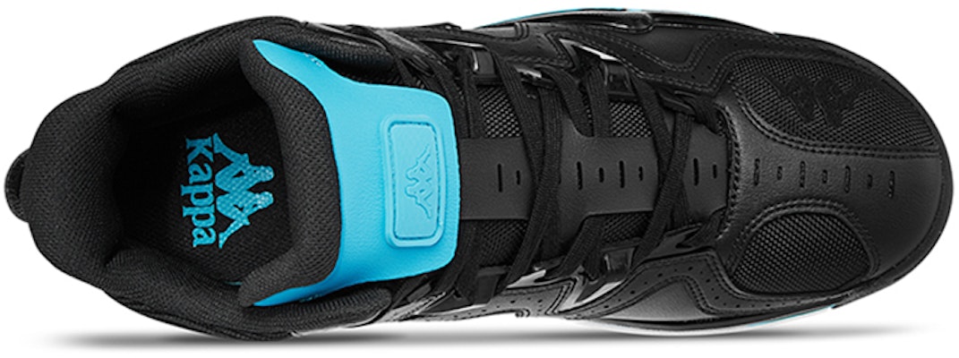 カッパ レトロ ハイカット バスケットシューズ (黒/青) K0955CC72D-990 Purchase カッパ レトロ ハイカット バスケットシューズ (黒/青) K0955CC72D-990