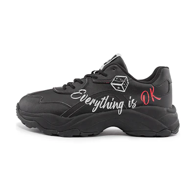 Kappa Retro Print Low-Top Dad Shoes 'Black'