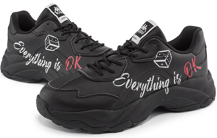 Kappa Retro Print Low-Top Dad Shoes 'Black' 圖 4