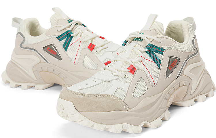 Shop Kappa复古跑鞋 '月灰/绿色' K0CY5MC07D-133