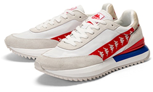 Kappa卡帕 條標復古運動休閒鞋 男女皆宜 白紅 Order Kappa卡帕 條標復古運動休閒鞋 男女皆宜 白紅